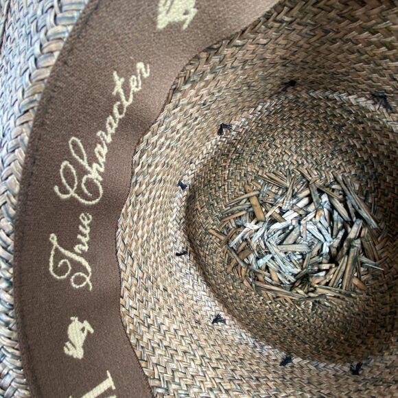 Peter Grimm Hat Women Brown 100% Straw Black Lace Trim Cottagecore Boho - Picture 9 of 10